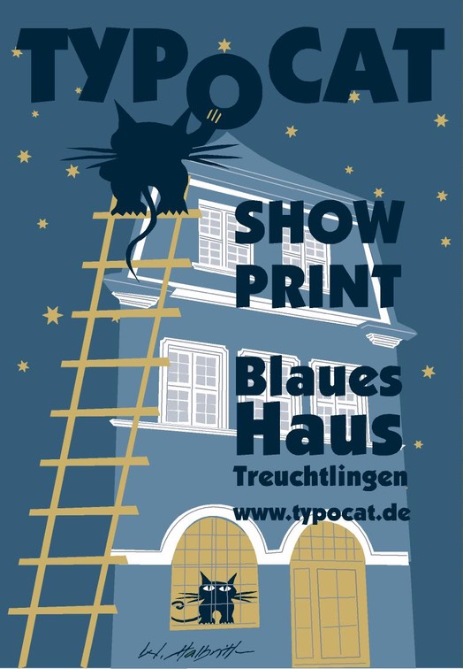 Plakat Typocat Blaues Haus